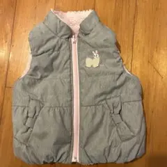 ミキハウス　グレー ダウン　ベスト 80