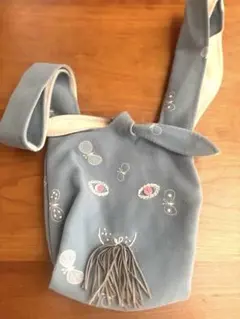 mina perhonenミナペルホネン　ウサバック　ウサギ刺繍トートバッグ 青