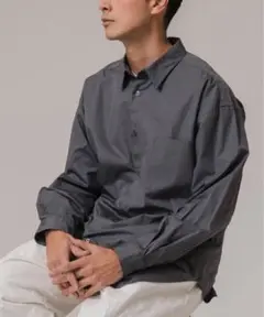 H beauty&youth balloon sleeve shirts グレー