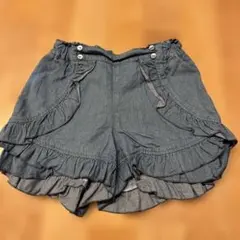 メゾピアノフリル付きダークブルーショートパンツ