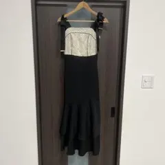 ドット柄切替 キャミワンピース ブラック