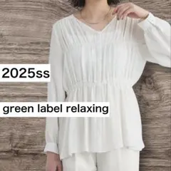 ★2025ss★ シャーリングVネックブラウス