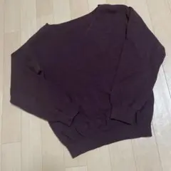 G R L パープルVネック 長袖にット セーター M