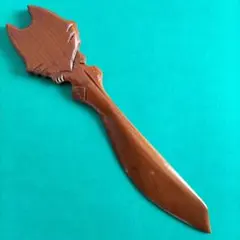 木彫り キツネモチーフ ペーパーナイフ