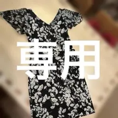 イチョウの葉柄　Vネックラッピング ワンピース