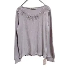 タグ付き マジェスティックレゴン フラワーレース リブカットソー Ｍ 綺麗め