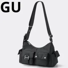 GU ジーユー アウトポケットバッグ ショルダーバッグ ナイロン 美品 ブラック