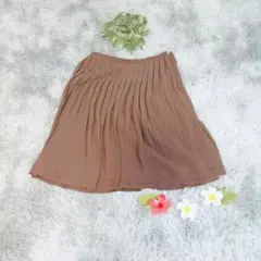 【INDIVI】スカート 膝丈 プリーツスカート ベージュ (42)