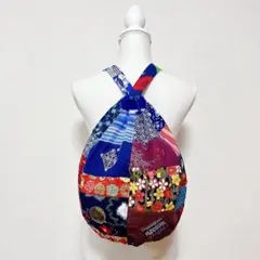 【78番】和柄　刺し子とパッチワークのリュック