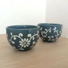 お猪口2個セット　Bat Trang　 バッチャン焼き　ベトナム