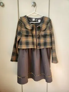 【美品・入学式】チェック柄ジャケット＆ワンピースセット