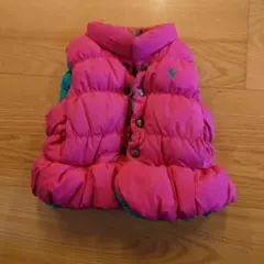 POLO RALPHLAURENダウンベスト ピンク/グリーン