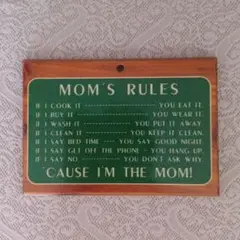 MOM'S RULES 木製サイン