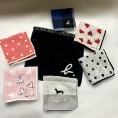 アニエスベー　ハンカチ７枚まとめ売り　ハート柄　ドット柄　ダックスフンド　犬のサムネイル