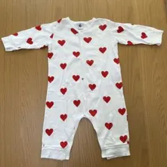 PETIT BATEAU ロンパース ハート柄 12ヶ月　74cm