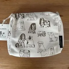 【新品】LISA LARSON リサラーソン　ポーチ　マチ付　スケッチいぬたちのサムネイル