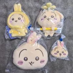 ちいかわのうさぎグッズ4点セット（指先パペット、討伐マスコット、パスケース他）