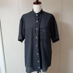 MARIO VALENTINO 半袖シャツ ダークグレー チェック柄