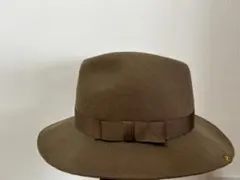 [CA4LA]ブラウンウールフェルトハット リボン付き