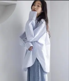 【試着のみ】LOWRYSFARM ローリーズファーム ストライプ シャツ 美品