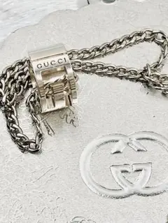 【超美品】GUCCI ペンダント トップ925＋社外喜平チェーン 男女兼用