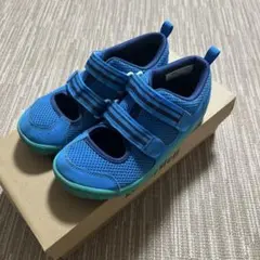 used アシックス　21.0 キッズシューズ 青 メッシュ オープントゥ