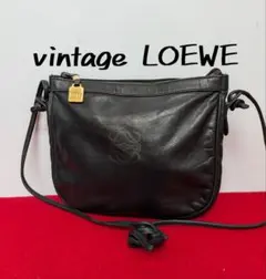 美品 極希少！ロエベ LOEWE アナグラム ショルダーバッグ ナッパレザー 黒のサムネイル