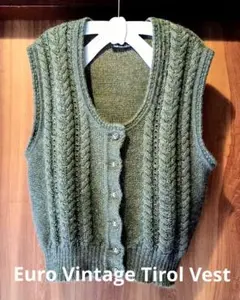 美品 ユーロ ヴィンテージ チロリアン ケーブルニットベスト オーストリア製