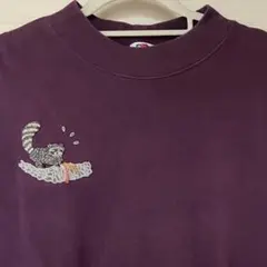 Fruit of the Loom アライグマ刺繍 スウェット パープル