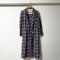 earth music&ecology チェック柄 ロングコート L