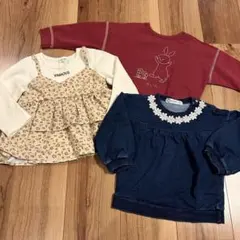 値下げ！ベビー服 3点セット ヒョウ柄・刺繍・ウサギ