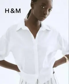 ★美品★ 人気ブランド！Ｈ＆Ｍ　半袖　リネンブレンドシャツ