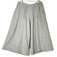 【古着】ママイクコ　パリ　ガウチョパンツ　F　杢ライトグレー ウール　プリーツ