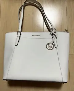 【美品】MICHAEL KORS ホワイト トートバッグ　MKロゴ