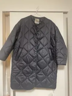 チャコールキルティングロングジャケット