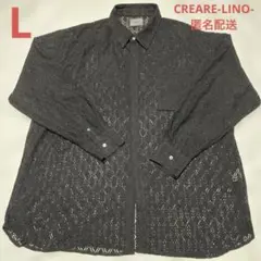 L CREARE レース　ブラック　黒　シャツ　長袖　CREARE LION
