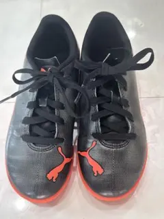 19cm PUMA サッカー トレーニングシューズ ブラック レッド オレンジ
