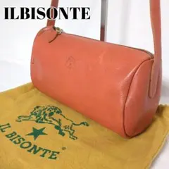 希少✨ イルビゾンテ ショルダーバッグ 斜め掛け 筒型 レザー キャメル 袋付