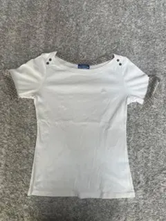 バーバリー レディース　半袖Tシャツ チェック　ホワイト　三陽商会　38 M