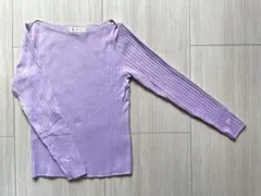 38 ロペピクニック　リブ編みラベンダー長袖ニット　春色ニット