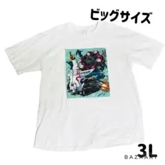 エクスプロージョン アートプリント Tシャツ 3L 白 ホワイト