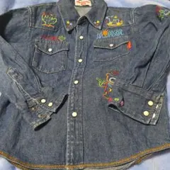 MIKI HOUSE 刺繍デニムシャツ 110