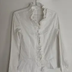 any Si's フリル付きホワイトシャツ 長袖