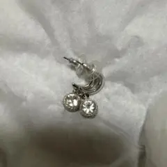 スワロフスキーシルバーフープピアス クリスタル・グリッター