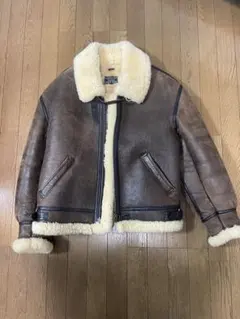 B-3 Mサイズ ミリタリー リアルムートン フライトジャケット ボア ブラウン