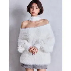 GYDA 2WAYシャギーチョーカーニット アイボリー