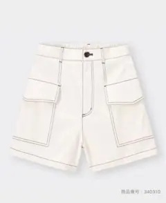 UNIQLO ショートパンツ ホワイト ステッチ 340310