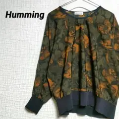 【Humming】総柄ブラウス ドルマンスリーブ レトロ 古着　おじさん