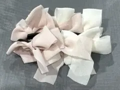 シフォンリボン付きヘアクリップ