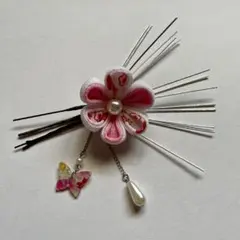 【和飾U】つまみ細工　蝶々　発表会　和装着物　成人式　卒業式【メルカリ便】